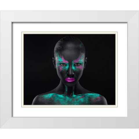 Space White Modern Wood Framed Art Print with Double Matting by Malikov, Alex