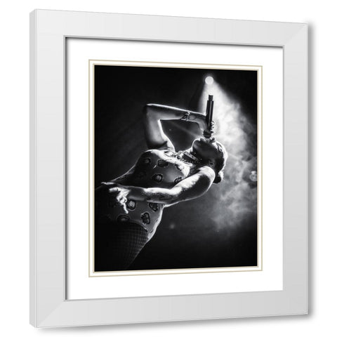 Joy #003 White Modern Wood Framed Art Print with Double Matting by Samuelsson, Anders