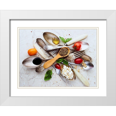SpoonsandSalad White Modern Wood Framed Art Print with Double Matting by Karina, Aleksandrova