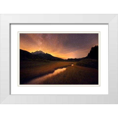 Zelenci springs White Modern Wood Framed Art Print with Double Matting by Krivec, Ales