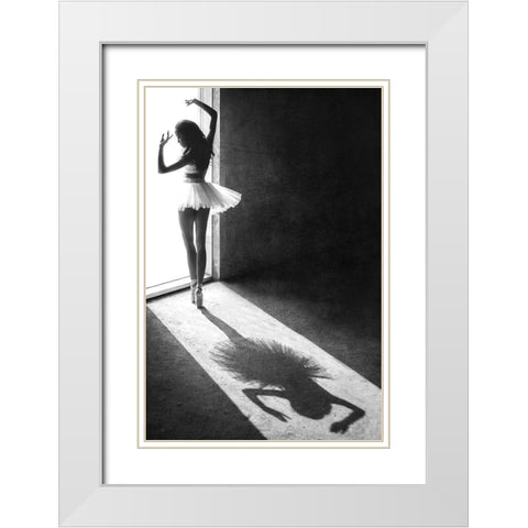 Shadow Dance White Modern Wood Framed Art Print with Double Matting by Kisworo, Sebastian
