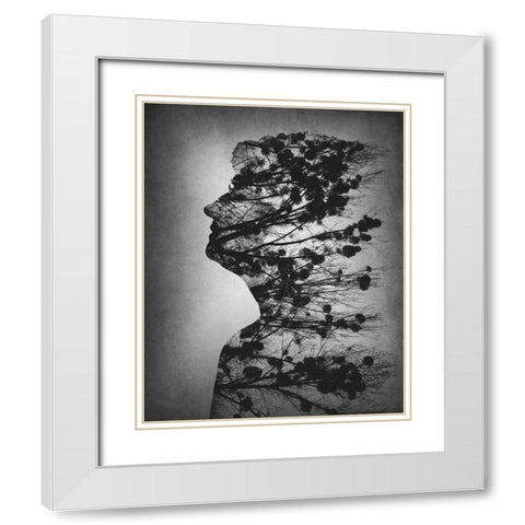 Essence of life White Modern Wood Framed Art Print with Double Matting by Macko, Dusan