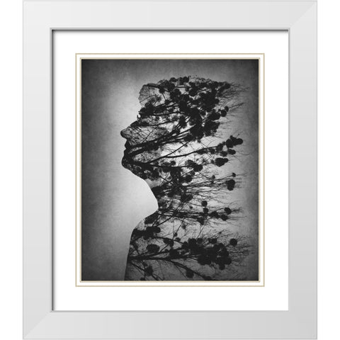 Essence of life White Modern Wood Framed Art Print with Double Matting by Macko, Dusan