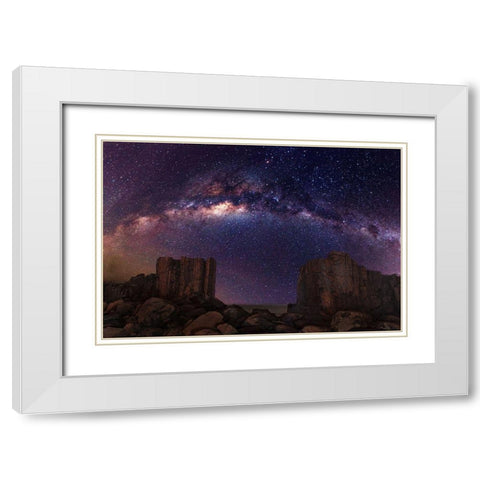 Gate to Heaven White Modern Wood Framed Art Print with Double Matting by Wolongshan