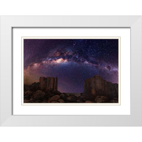 Gate to Heaven White Modern Wood Framed Art Print with Double Matting by Wolongshan