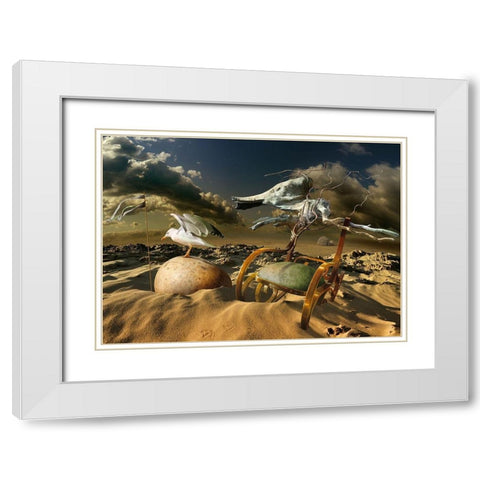 Untitled White Modern Wood Framed Art Print with Double Matting by Penchev, Radoslav