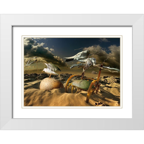Untitled White Modern Wood Framed Art Print with Double Matting by Penchev, Radoslav