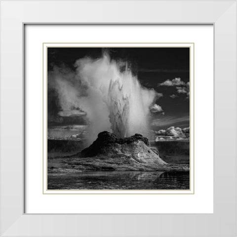 Castle Geyser White Modern Wood Framed Art Print with Double Matting by Depaepe, Yvette