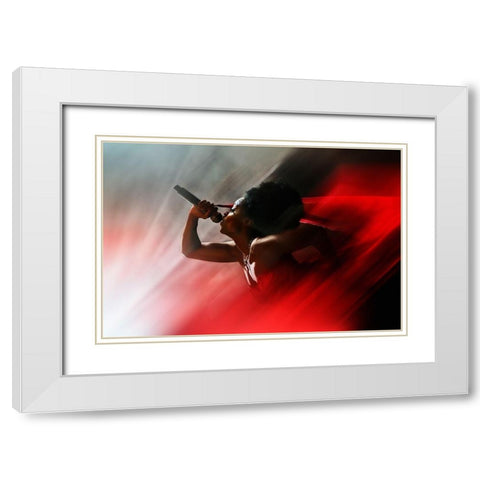 Blood Like Lemonade White Modern Wood Framed Art Print with Double Matting by Abrantes, Paulo