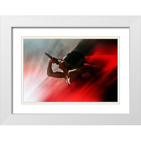 Blood Like Lemonade White Modern Wood Framed Art Print with Double Matting by Abrantes, Paulo