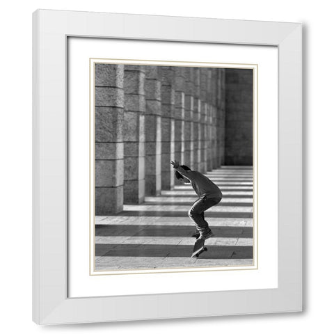 street dancer White Modern Wood Framed Art Print with Double Matting by Pellegrini, Fulvio