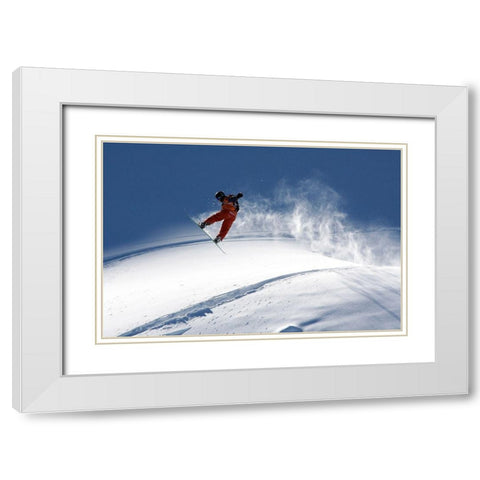 Freerider White Modern Wood Framed Art Print with Double Matting by Vasenev, Evgeny