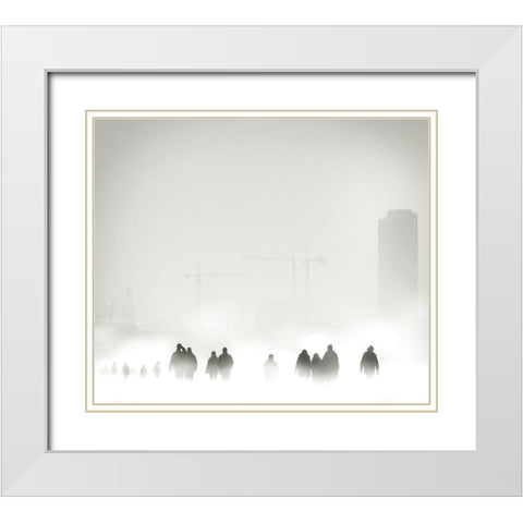 Atmosphere White Modern Wood Framed Art Print with Double Matting by Flour, Piet