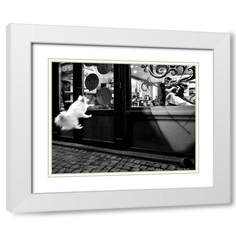 Last Customer White Modern Wood Framed Art Print with Double Matting by Momanu, Mirela