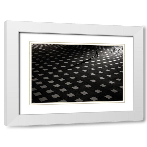 It is scattered White Modern Wood Framed Art Print with Double Matting by Tomihisa, Kouji