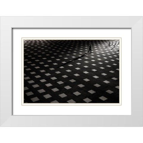 It is scattered White Modern Wood Framed Art Print with Double Matting by Tomihisa, Kouji