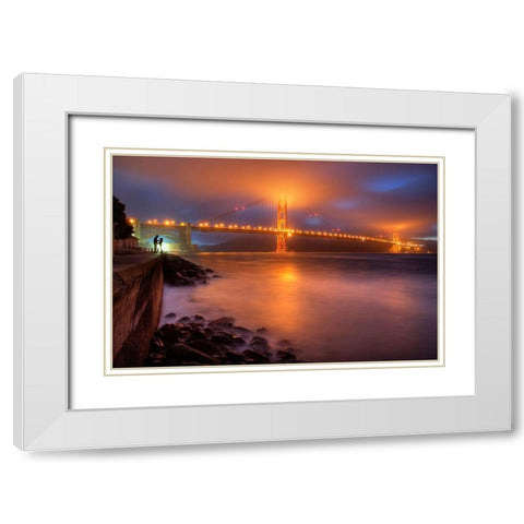 The Place Where Romance Starts White Modern Wood Framed Art Print with Double Matting by Lee, William