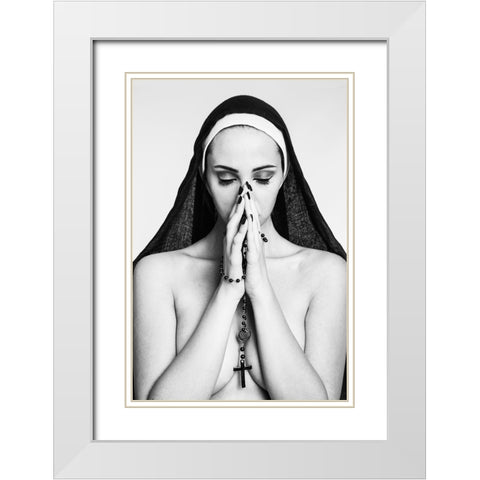 Sacred and  profane White Modern Wood Framed Art Print with Double Matting by Genovesi, Igor