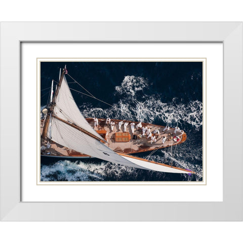 Above Moonbeam White Modern Wood Framed Art Print with Double Matting by Pelissier, Marc