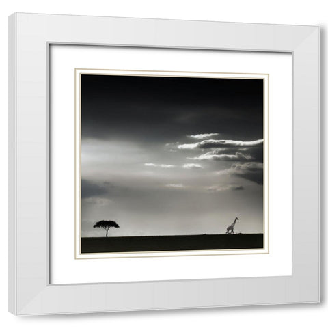 15 minutes of happiness White Modern Wood Framed Art Print with Double Matting by Flour, Piet