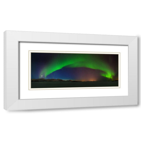 Northern Lights White Modern Wood Framed Art Print with Double Matting by Samuelsen, Roy