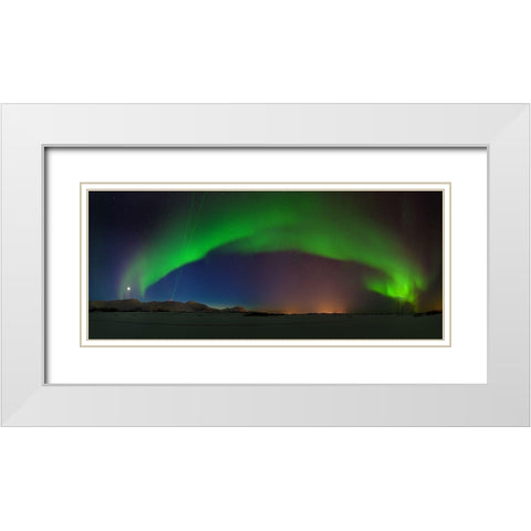 Northern Lights White Modern Wood Framed Art Print with Double Matting by Samuelsen, Roy