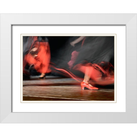 Flame(nco) White Modern Wood Framed Art Print with Double Matting by Gasperlin, Izidor