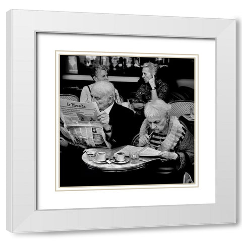 Involvement White Modern Wood Framed Art Print with Double Matting by Guibert, Didier