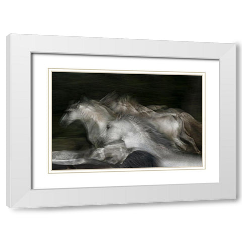 into the dark White Modern Wood Framed Art Print with Double Matting by Malovrh, Milan