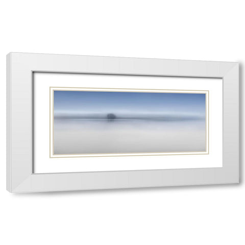 The twilight river White Modern Wood Framed Art Print with Double Matting by Dou, Shenshen
