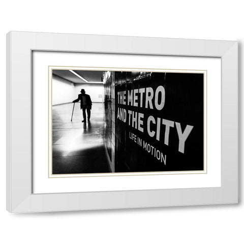 Life in Motion White Modern Wood Framed Art Print with Double Matting by Carlos, Kk
