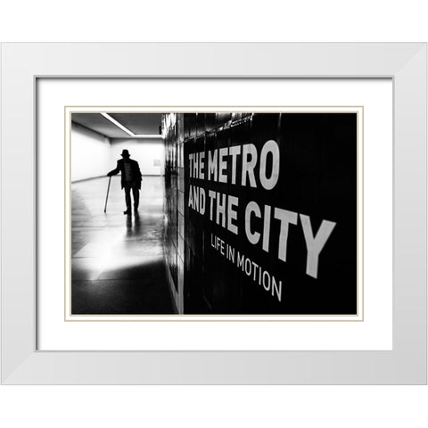 Life in Motion White Modern Wood Framed Art Print with Double Matting by Carlos, Kk