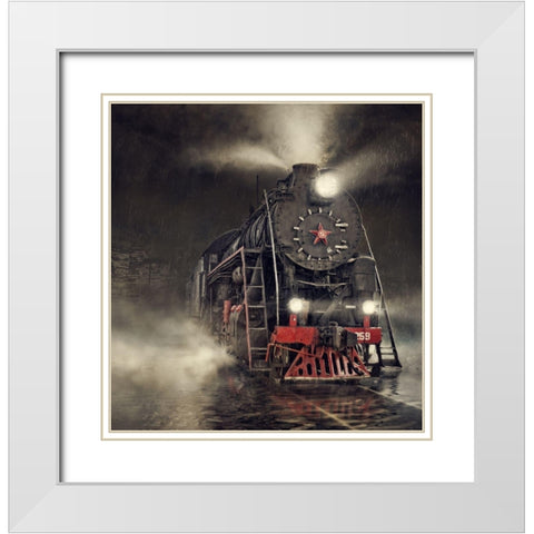 Beyond Express White Modern Wood Framed Art Print with Double Matting by Laudin, Dmitry