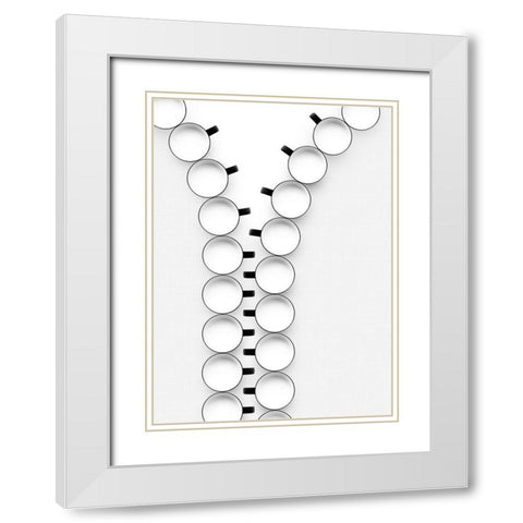 Zipper White Modern Wood Framed Art Print with Double Matting by De Kogel, Wieteke