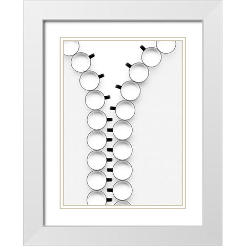 Zipper White Modern Wood Framed Art Print with Double Matting by De Kogel, Wieteke