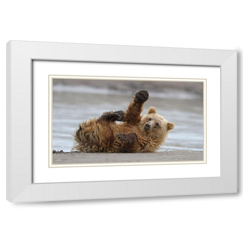High Five White Modern Wood Framed Art Print with Double Matting by Forns, Alfred