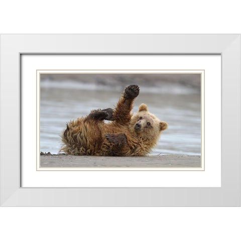 High Five White Modern Wood Framed Art Print with Double Matting by Forns, Alfred
