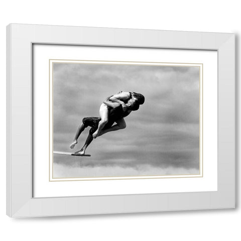 the point of no return White Modern Wood Framed Art Print with Double Matting by Druz, Tatyana