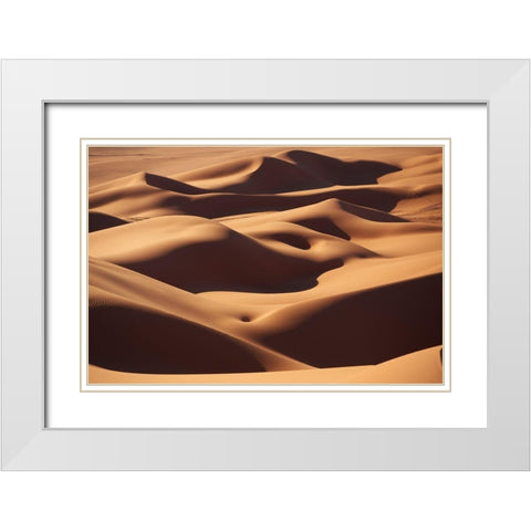 Curves White Modern Wood Framed Art Print with Double Matting by Slosar, Ivan
