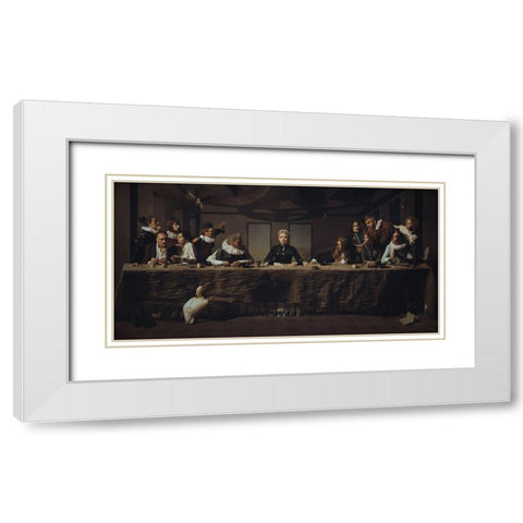 L?Ultima Cena White Modern Wood Framed Art Print with Double Matting by Igor_Voloshin