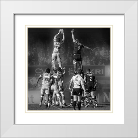 8 vs 5 White Modern Wood Framed Art Print with Double Matting by Sticza, Peter