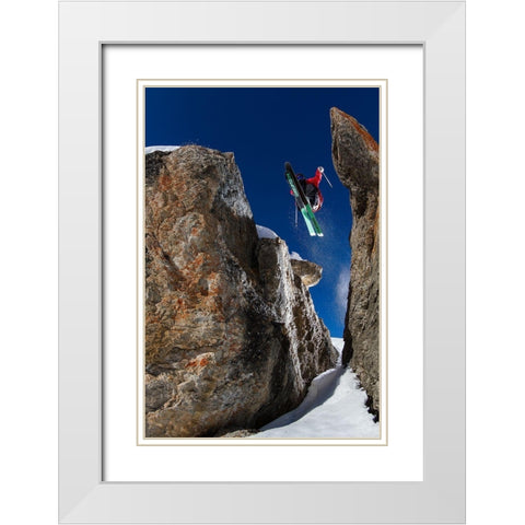 In Between the Rocks White Modern Wood Framed Art Print with Double Matting by Shu, Tristan