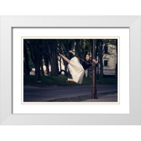 I dance, I am White Modern Wood Framed Art Print with Double Matting by Krystynek Mqep, Martin
