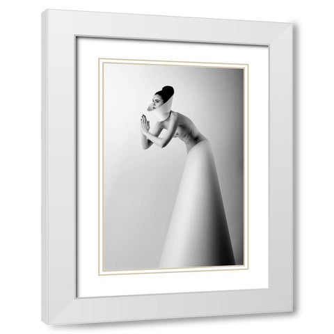 Pray White Modern Wood Framed Art Print with Double Matting by Pavlo, Korpan