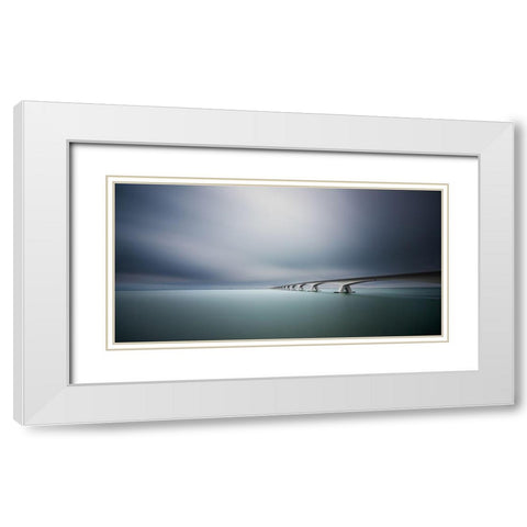 The Infinite Bridge White Modern Wood Framed Art Print with Double Matting by Van Orden, Arthur