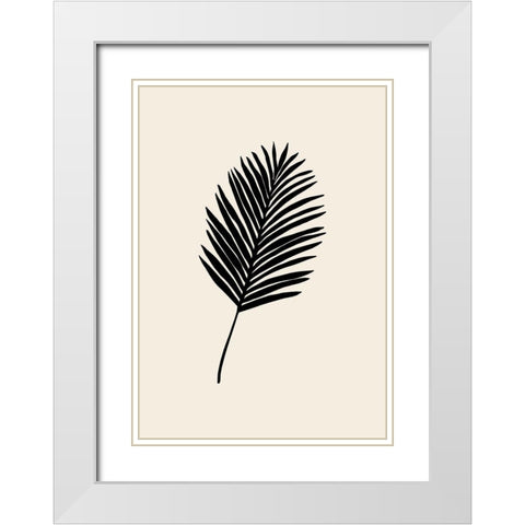 Black Palm White Modern Wood Framed Art Print with Double Matting by Artographie Studio