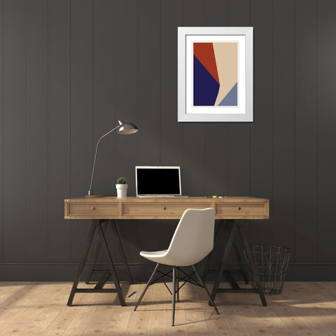 Color Blocks 03 White Modern Wood Framed Art Print with Double Matting by Artographie Studio