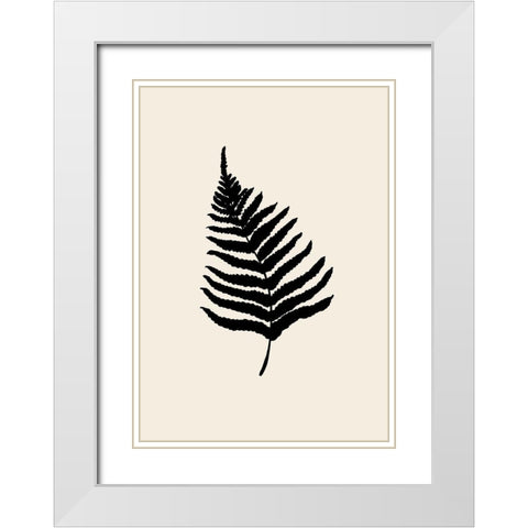 Fern White Modern Wood Framed Art Print with Double Matting by Artographie Studio