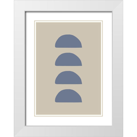 Organic Shapes 06 White Modern Wood Framed Art Print with Double Matting by Artographie Studio