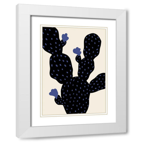 Prickle Pear Cactus White Modern Wood Framed Art Print with Double Matting by Artographie Studio